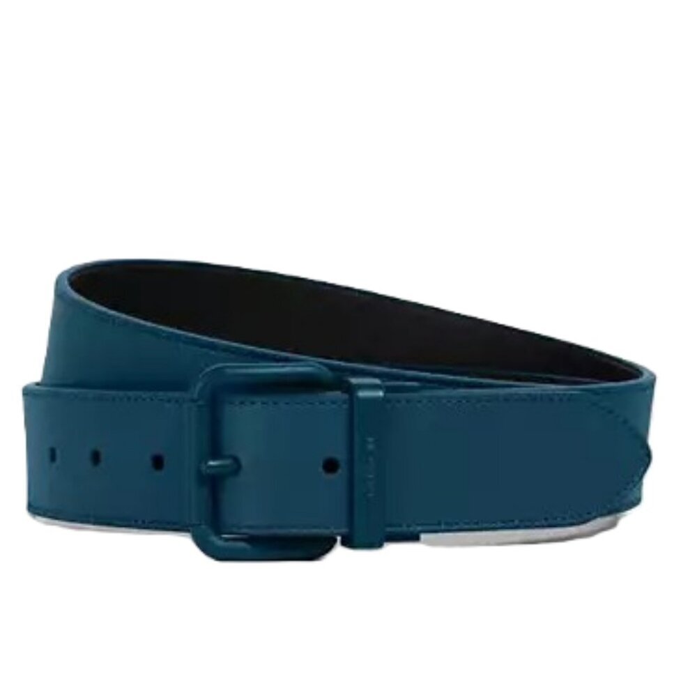 Coach Teal Leather Detachable Roller Buckle Cut-To-Size Belt 42" Minimalist
